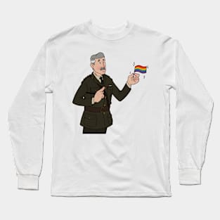 Captain With Pride Flag - BBC Ghosts Long Sleeve T-Shirt